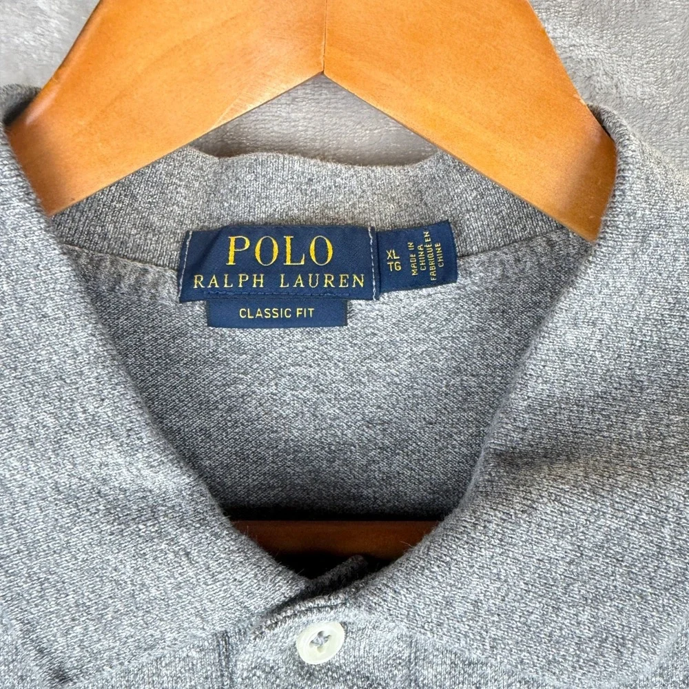 Polo Ralph Lauren Mens Classic Fit Short Sleeve Polo Shirt Gray XL